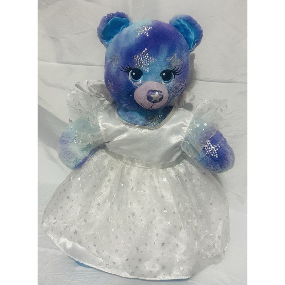 STARBRIGHT BAB BUILD A BEAR PURPLE SILVER STAR WINGS SOUND LIGHTS UP PLUSH 17"